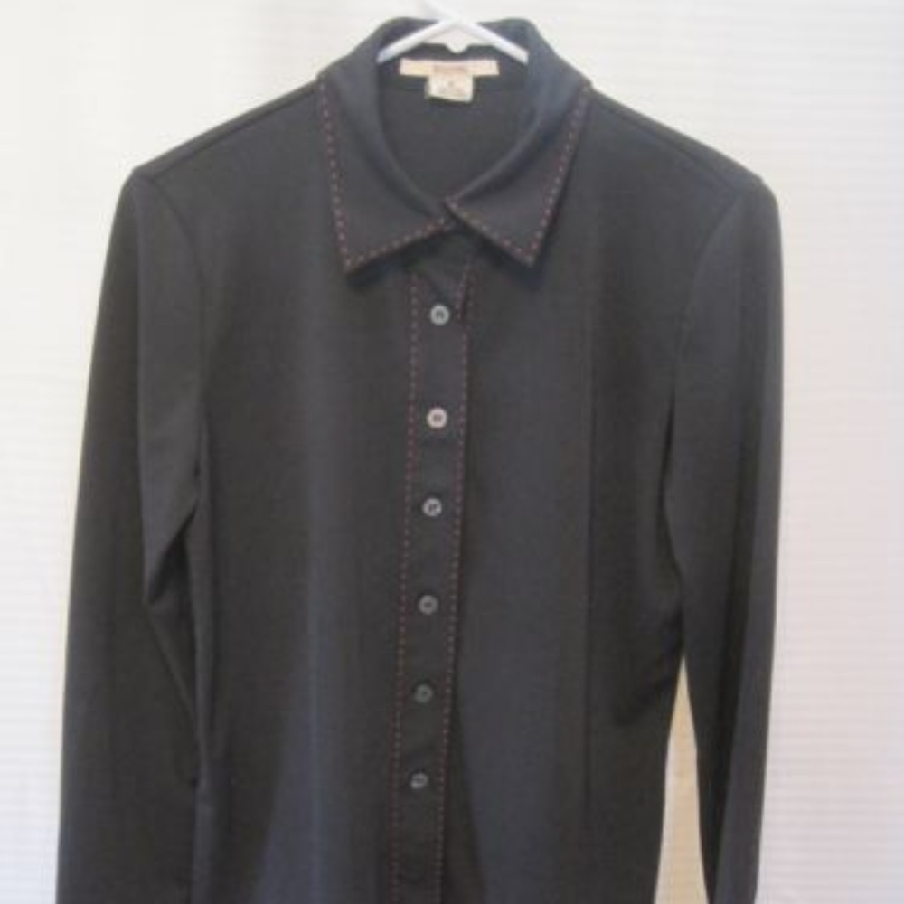 Michael Kors Black Blouse Button up Long Sleeve M